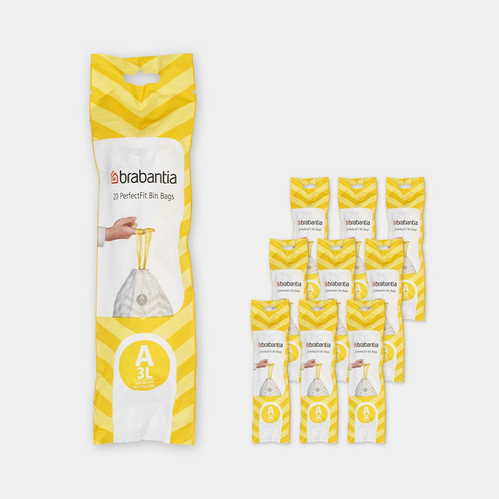 Brabantia PerfectFit sáčky 3L (A) do odpadkového koše - multipack 200 pytlů (10x20)