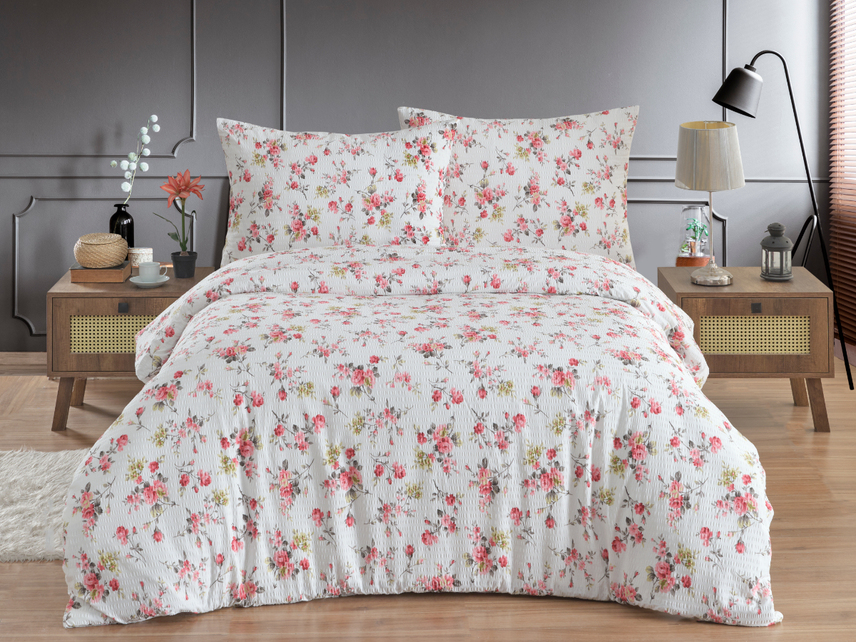 Povlečení francouzské krep 220x200, 70x90 Rosario red