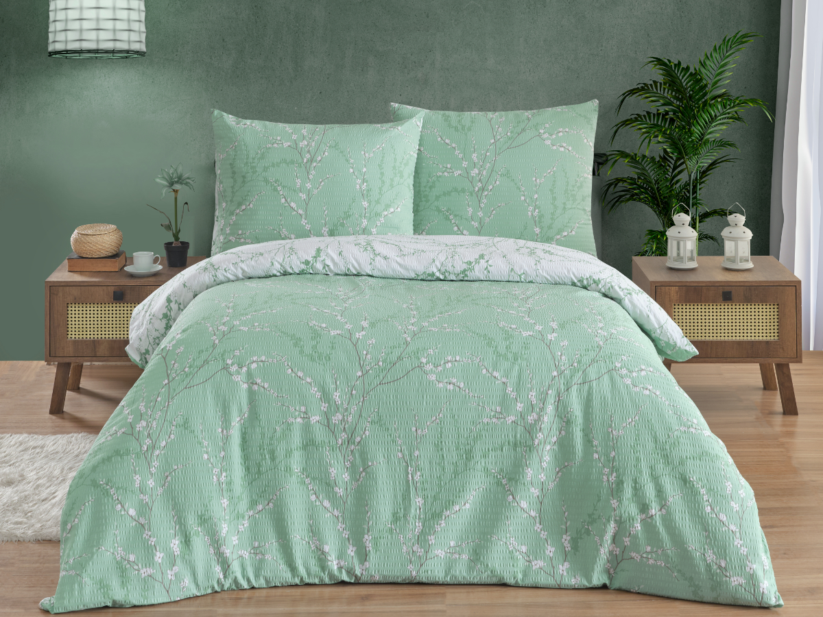 Prodloužené povlečení krep 140x220, 70x90cm Aspen tree