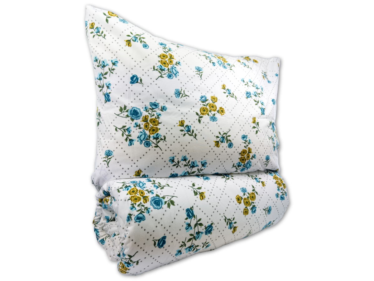 Prodloužené povlečení krep 140x220, 70x90cm Olivie blue