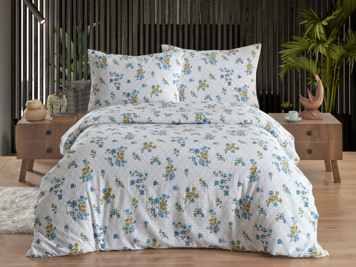 Povlečení francouzské krep 220x220, 70x90 Olivie blue