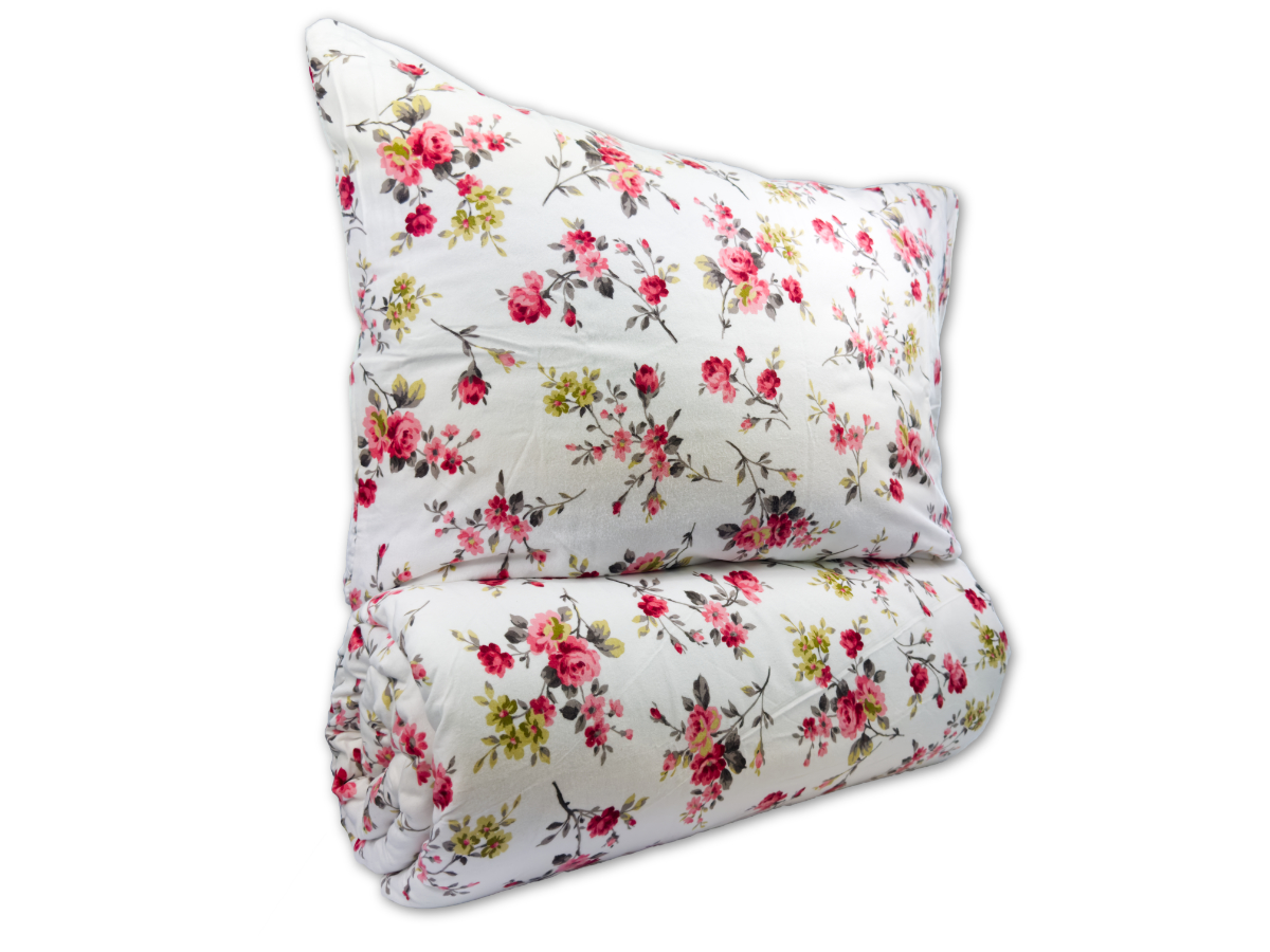 Prodloužené flanelové povlečení 140x220, 70x90 Rosario red