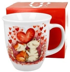 DUO Porcelain Porcelánový hrnek v dárkové krabičce Loving Cats