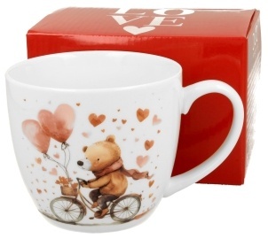 DUO Porcelain Porcelánový hrnek v krabičce Bear On A Bike