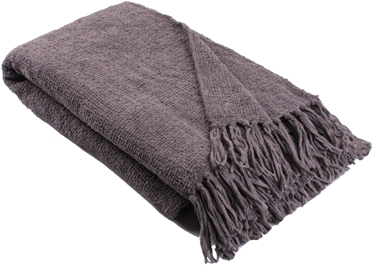 Ulster Weavers Hnědošedý pléd Chenille Charcoal 130x180