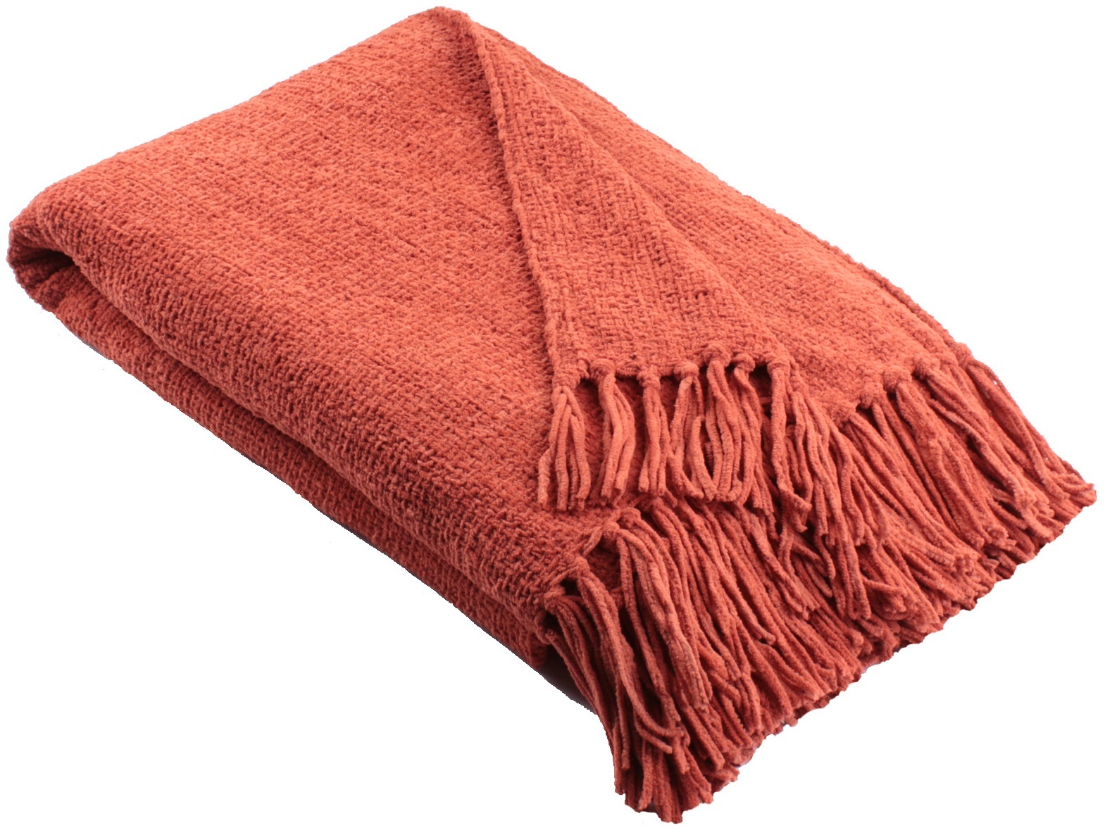 Ulster Weavers Oranžový pléd Chenille Terracotta 130x180