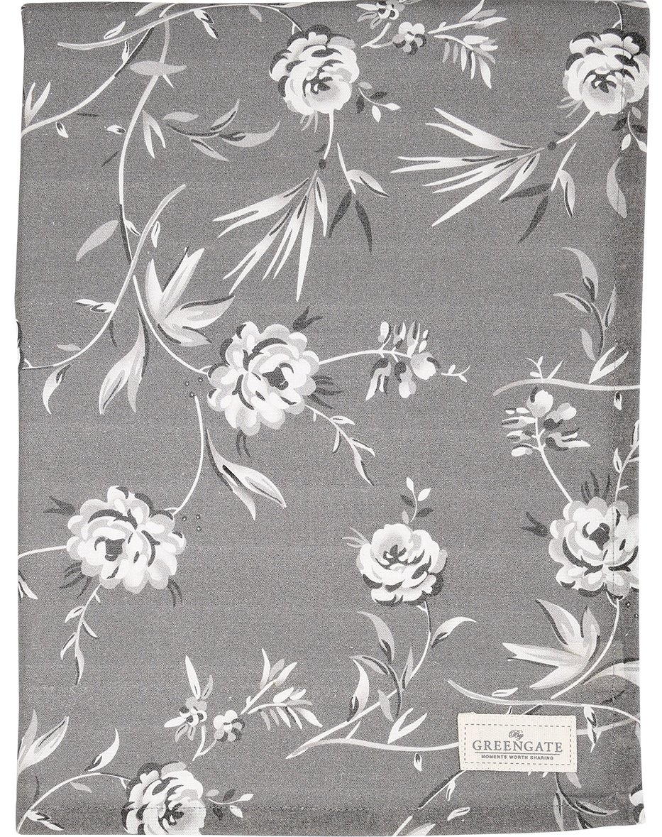 GreenGate Bavlněný ubrus Aslaug Dark Grey 150x150