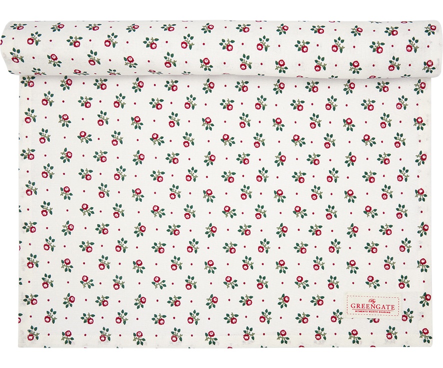 GreenGate Běhoun na stůl Abi White 45x140