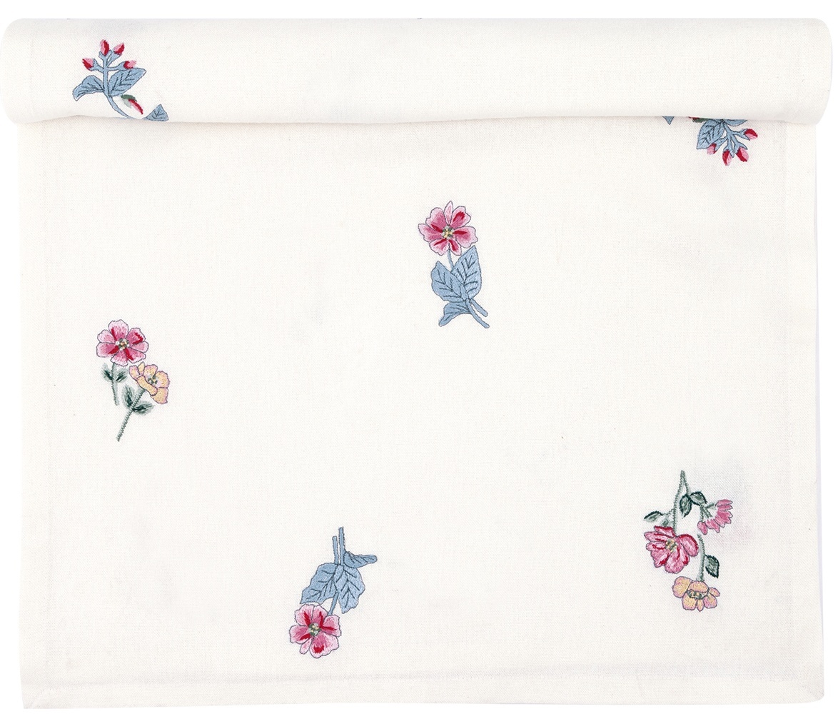 GreenGate Běhoun na stůl Portia White 45x140