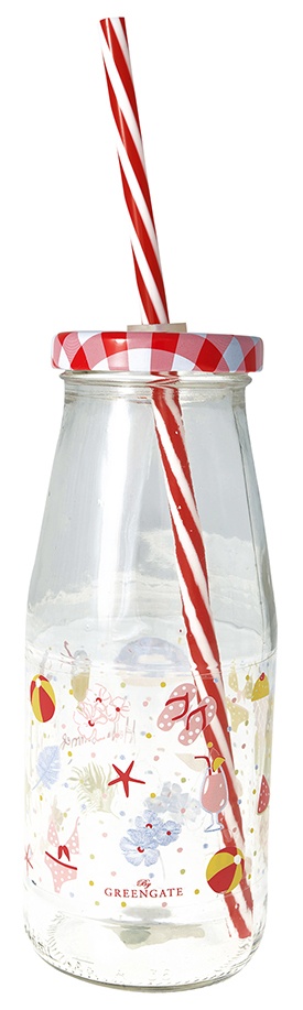 GreenGate Skleněná lahev Lula White