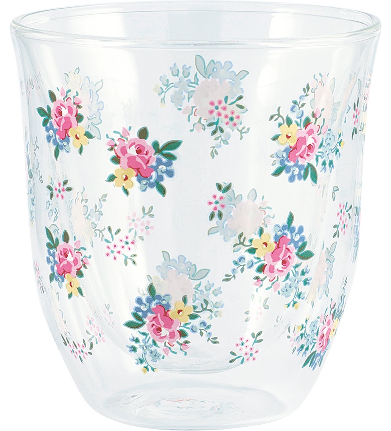 GreenGate Zdobená sklenička Augusta White