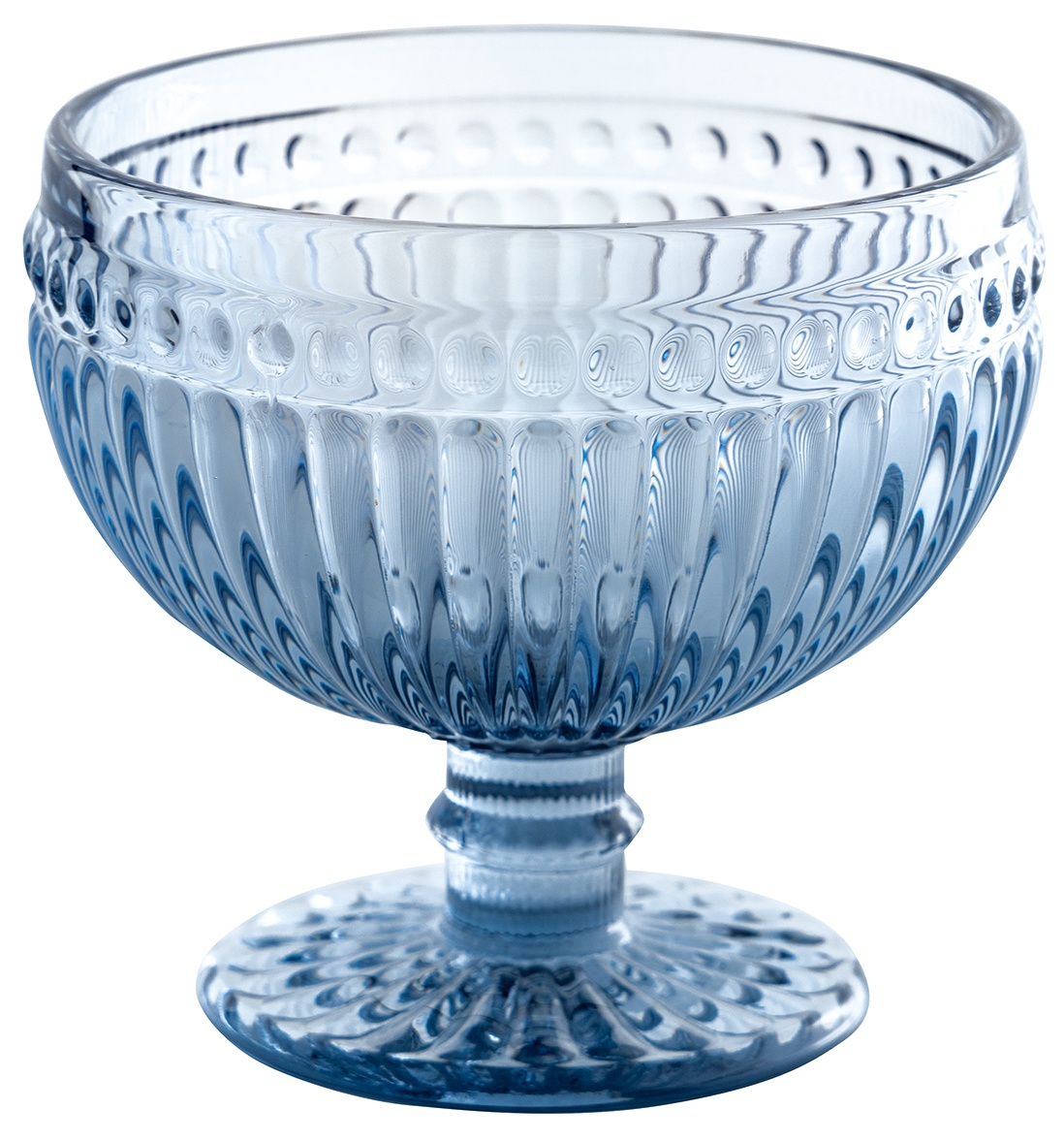 GreenGate Zdobená skleněná miska na nožce Alice Blue