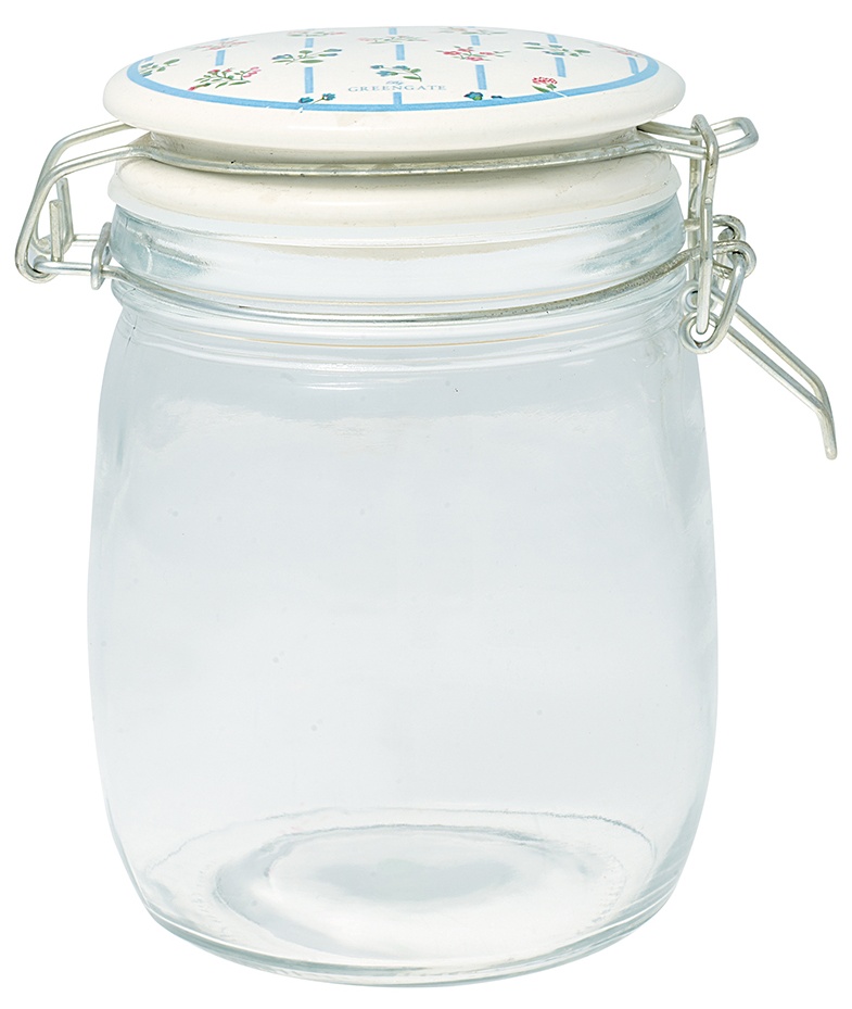 GreenGate Skleněná dóza Hannah White