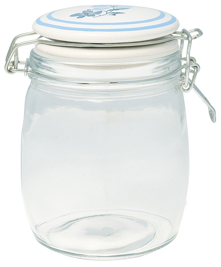 GreenGate Skleněná dóza Laerke White