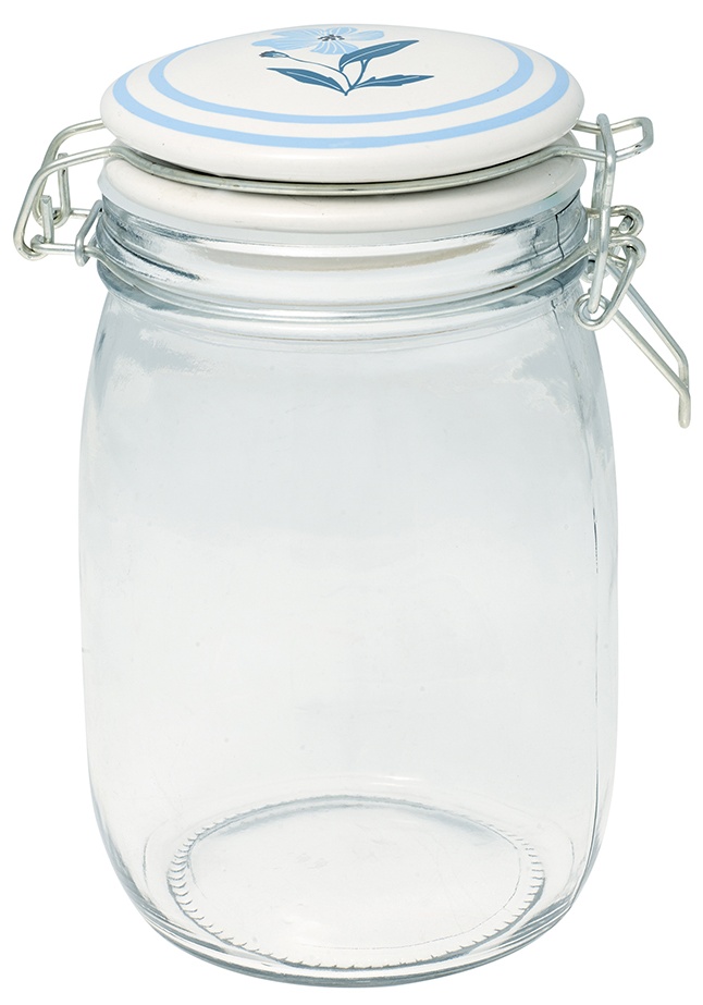 GreenGate Skleněná dóza Laerke White