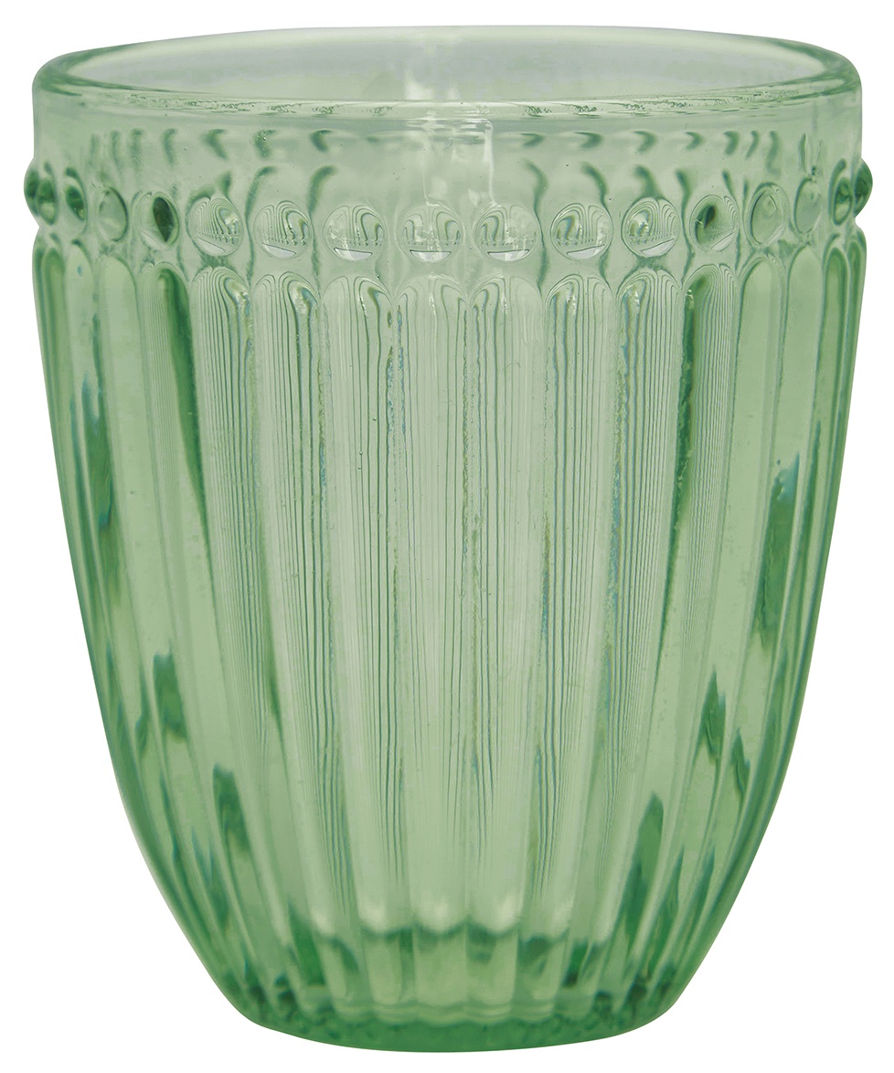 GreenGate Zdobená sklenička Alice Pale Green