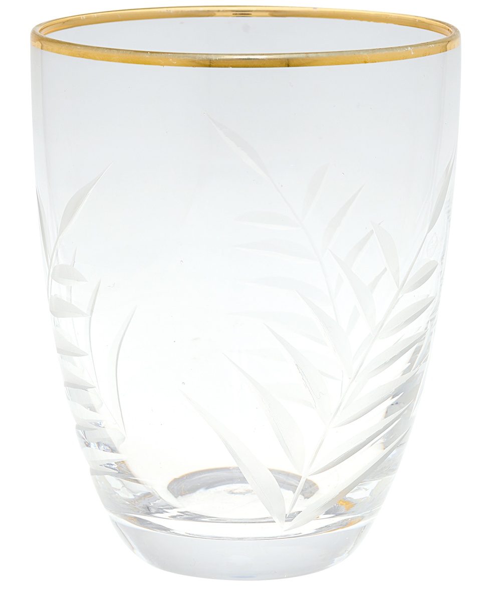 GreenGate Sklenička se zlatým okrajem malá