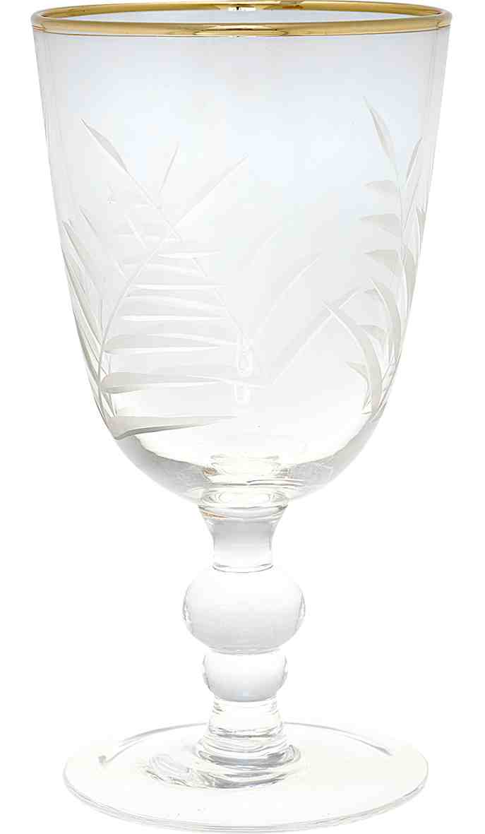 GreenGate Sklenička na víno se zlatým okrajem malá