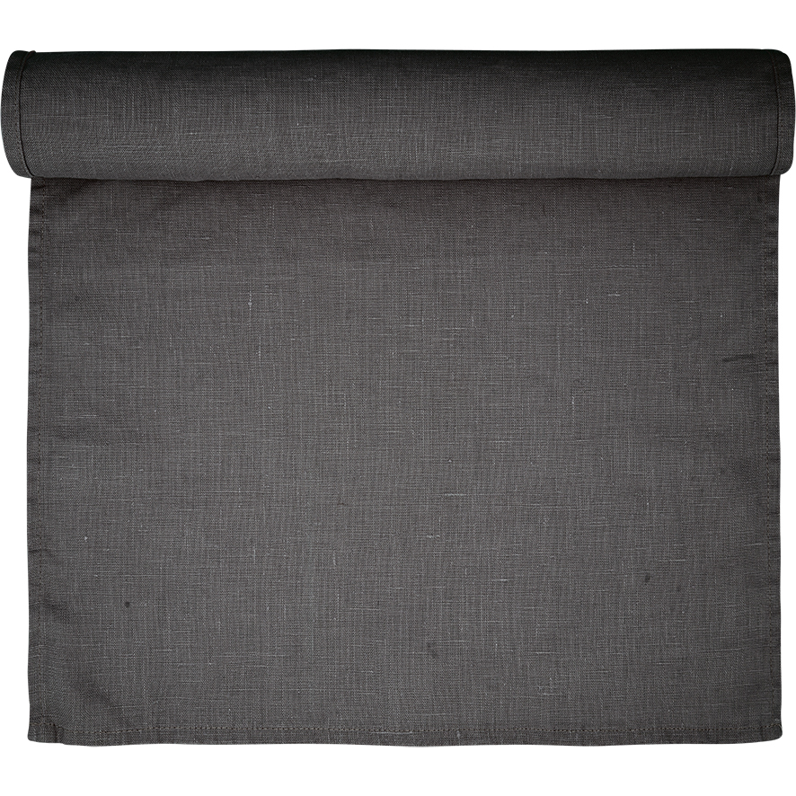 GreenGate Lněný běhoun tmavě šedý 140x45