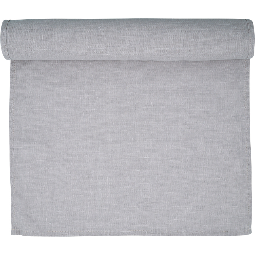 GreenGate Lněný běhoun světle šedý 140x45