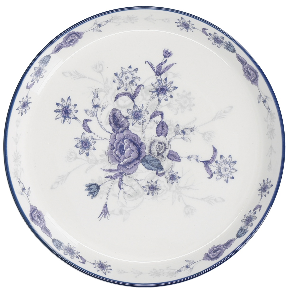 Kitchen Craft Porcelánový dezertní talíř Blue Rose