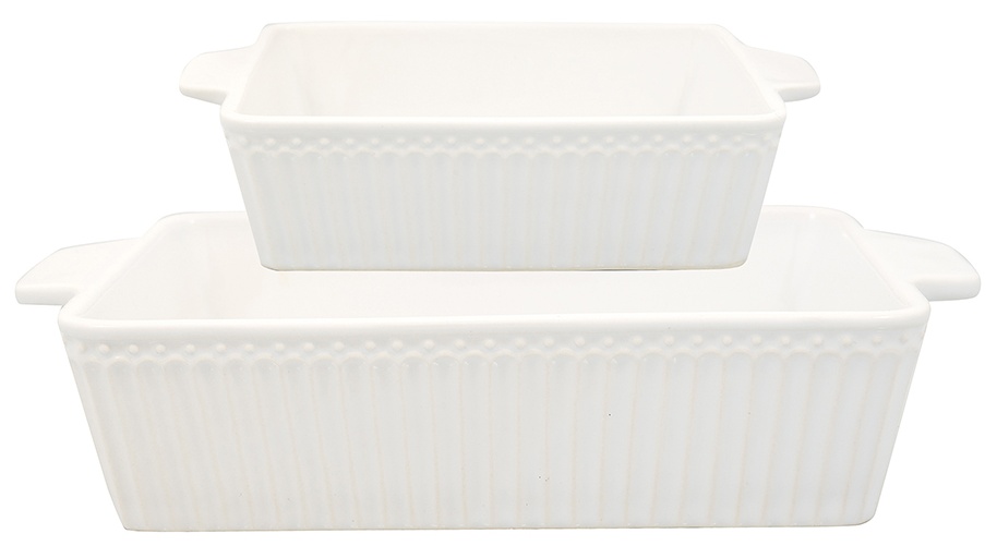 GreenGate Sada keramických pekáčků Alice White malých