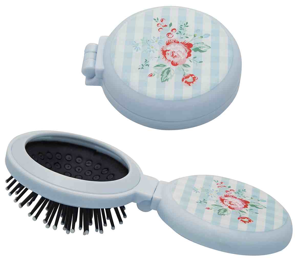 GreenGate Kapesní zrcátko s kartáčem Henrietta Blue