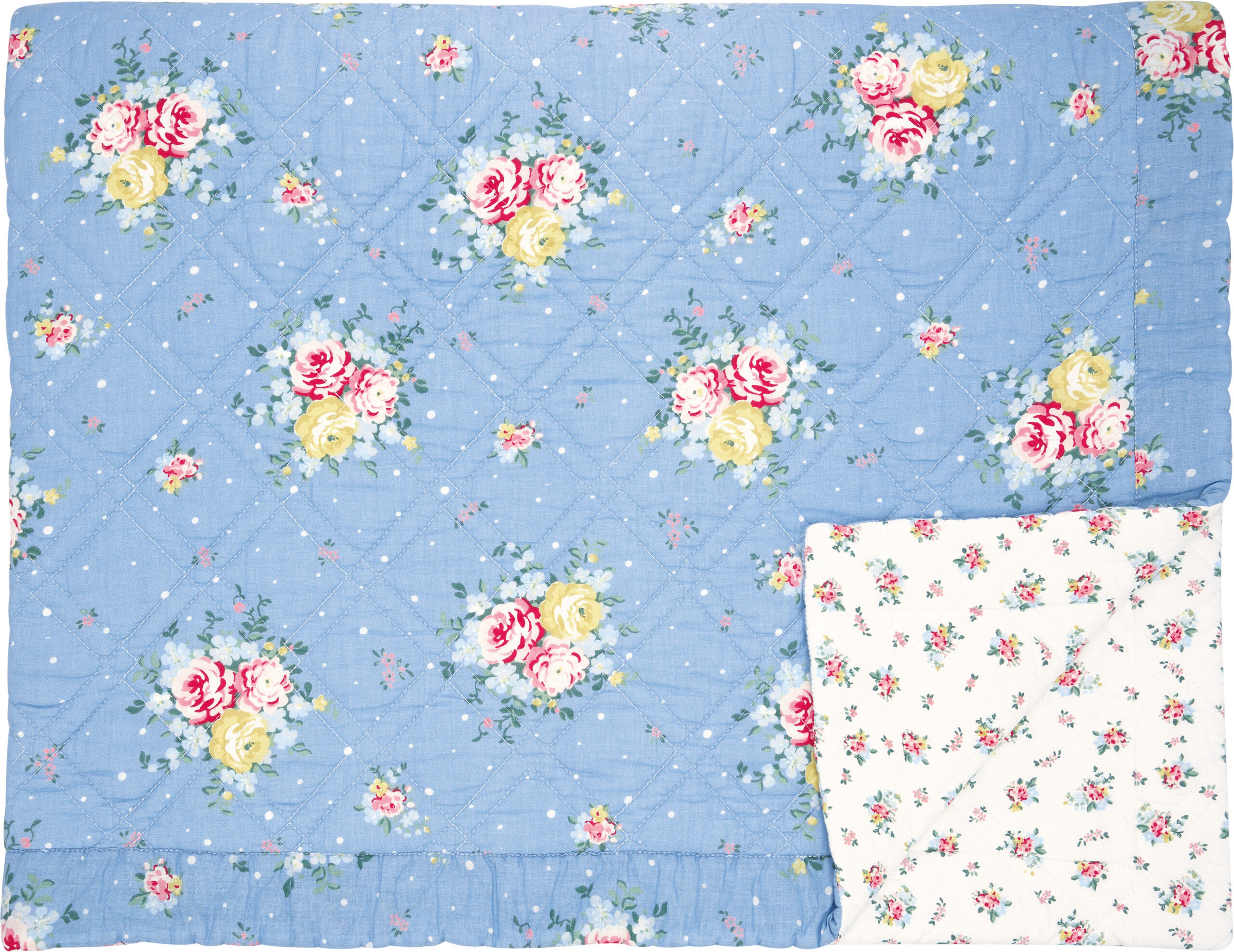 GreenGate Přehoz přes postel Laura Dusty Blue