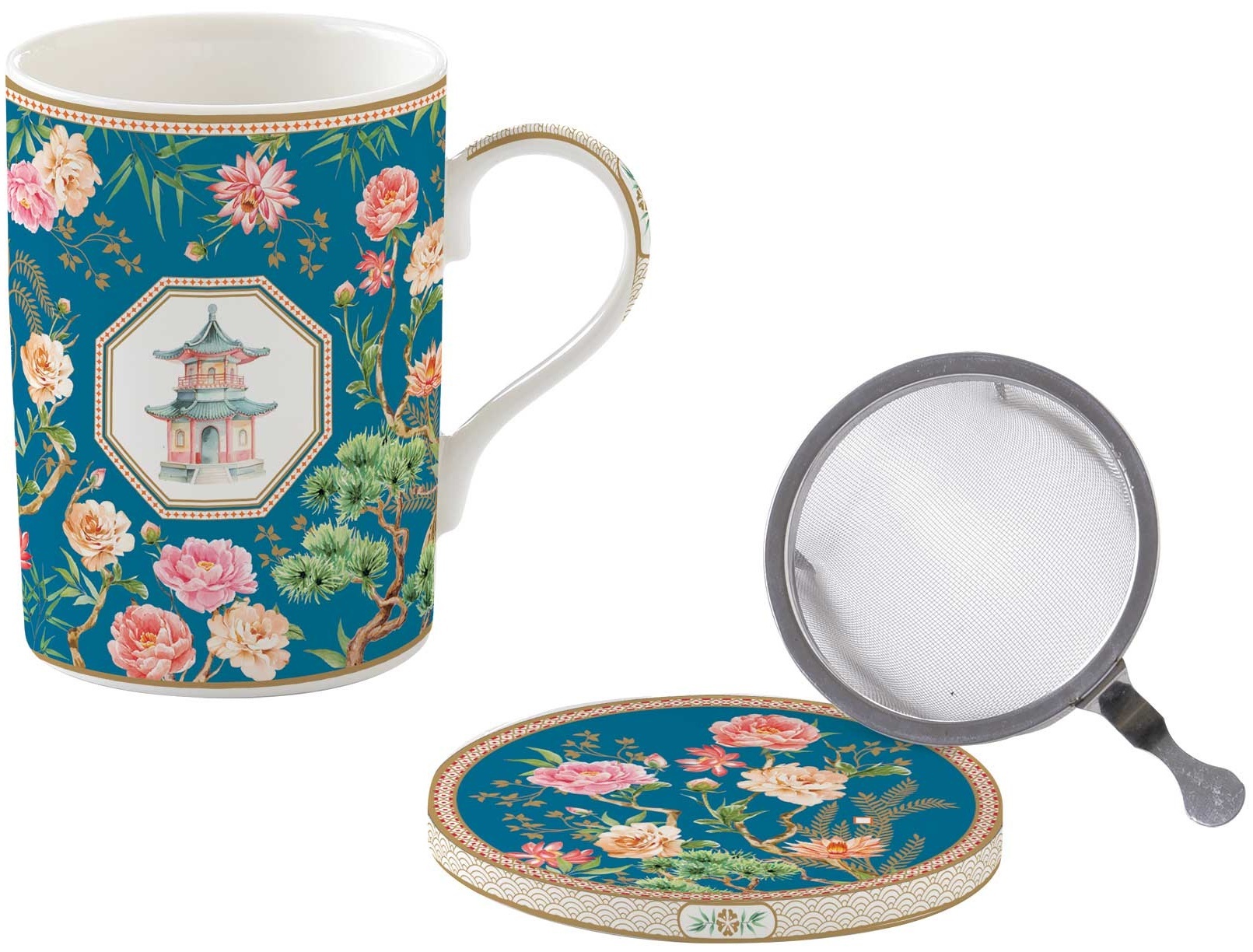 Easy Life Porcelánový hrnek se sítkem Jardins D´Orient