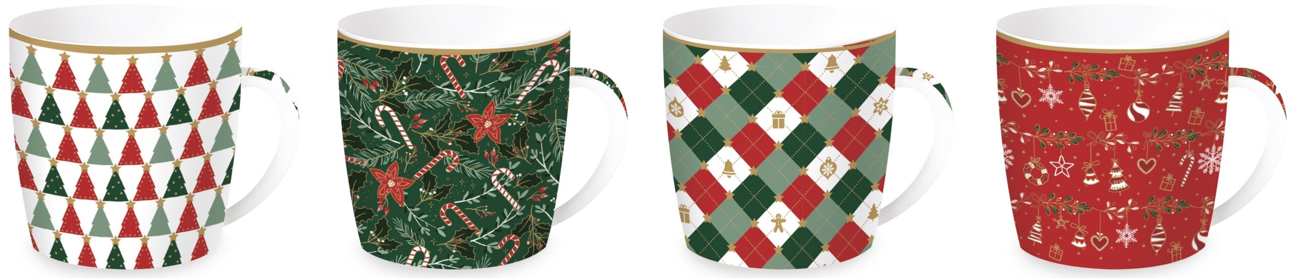 Easy Life Porcelánový hrnek v plechové dóze Fancy Christmas