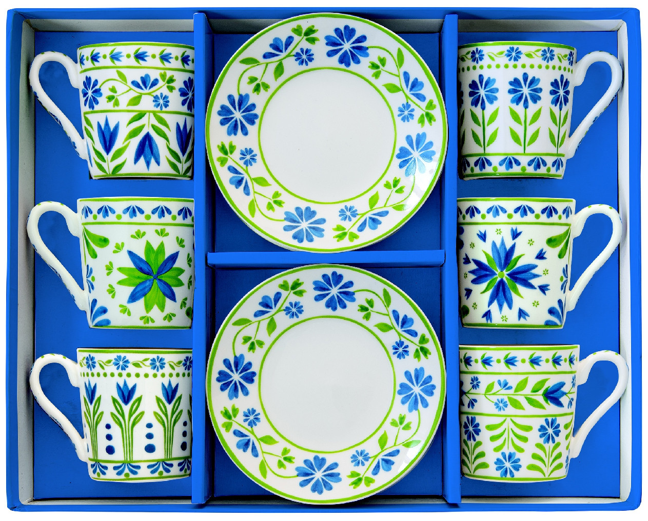 Easy Life Porcelánové šálky a podšálky na kávu Flowers Garden