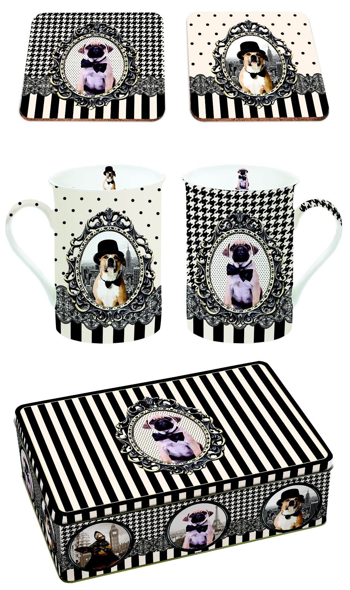 Easy Life Sada dvou hrnků Barocco Dogs