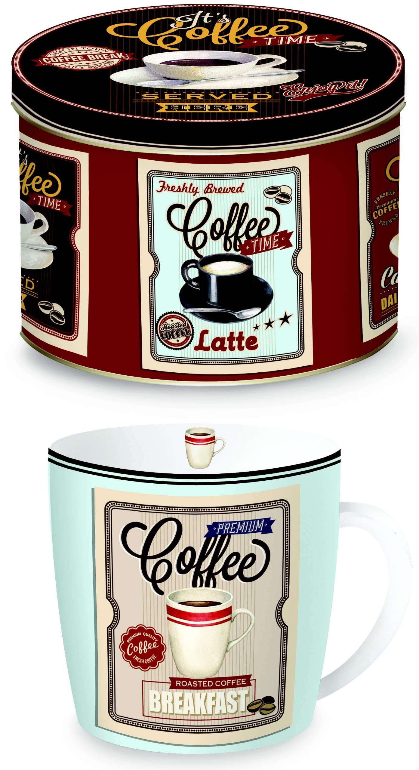 Easy Life Dárková sada s hrnkem Vintage Breakfast