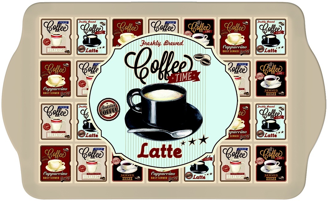 Easy Life Plastový servírovací tác Vintage Coffee