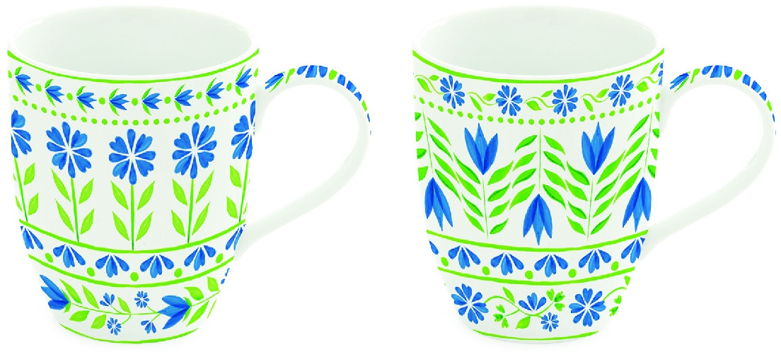 Easy Life Sada dvou porcelánových hrnků Flowers Garden