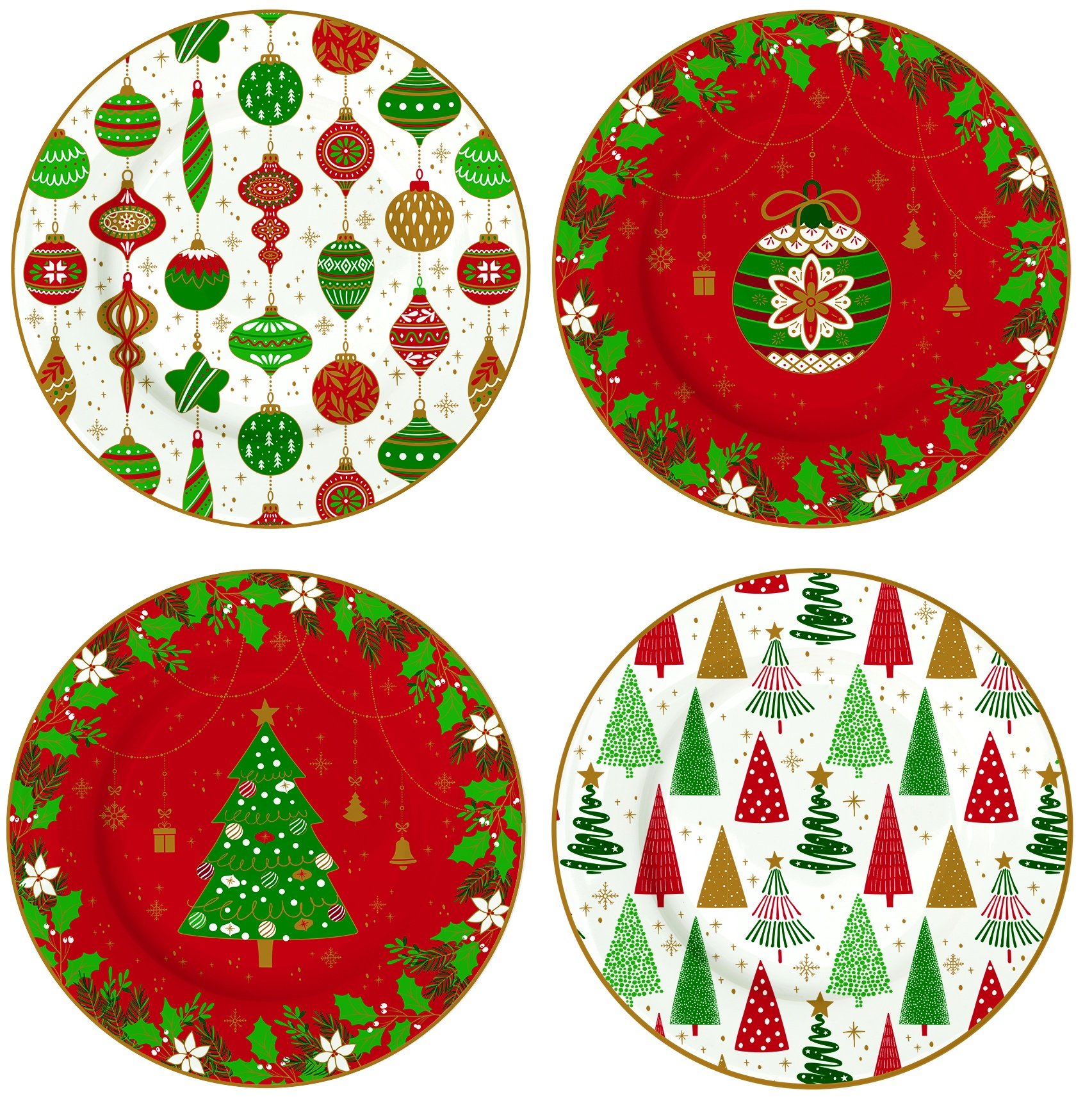 Easy Life Porcelánové dezertní talíře Jingle Bells