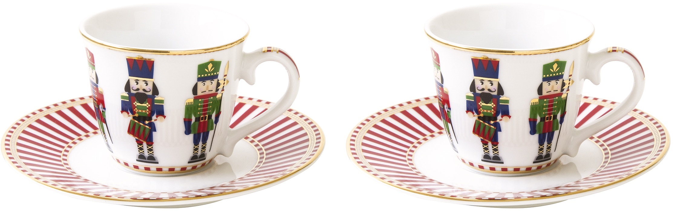 Easy Life Sada dvou porcelánový šálků a podšálků Nutcracker