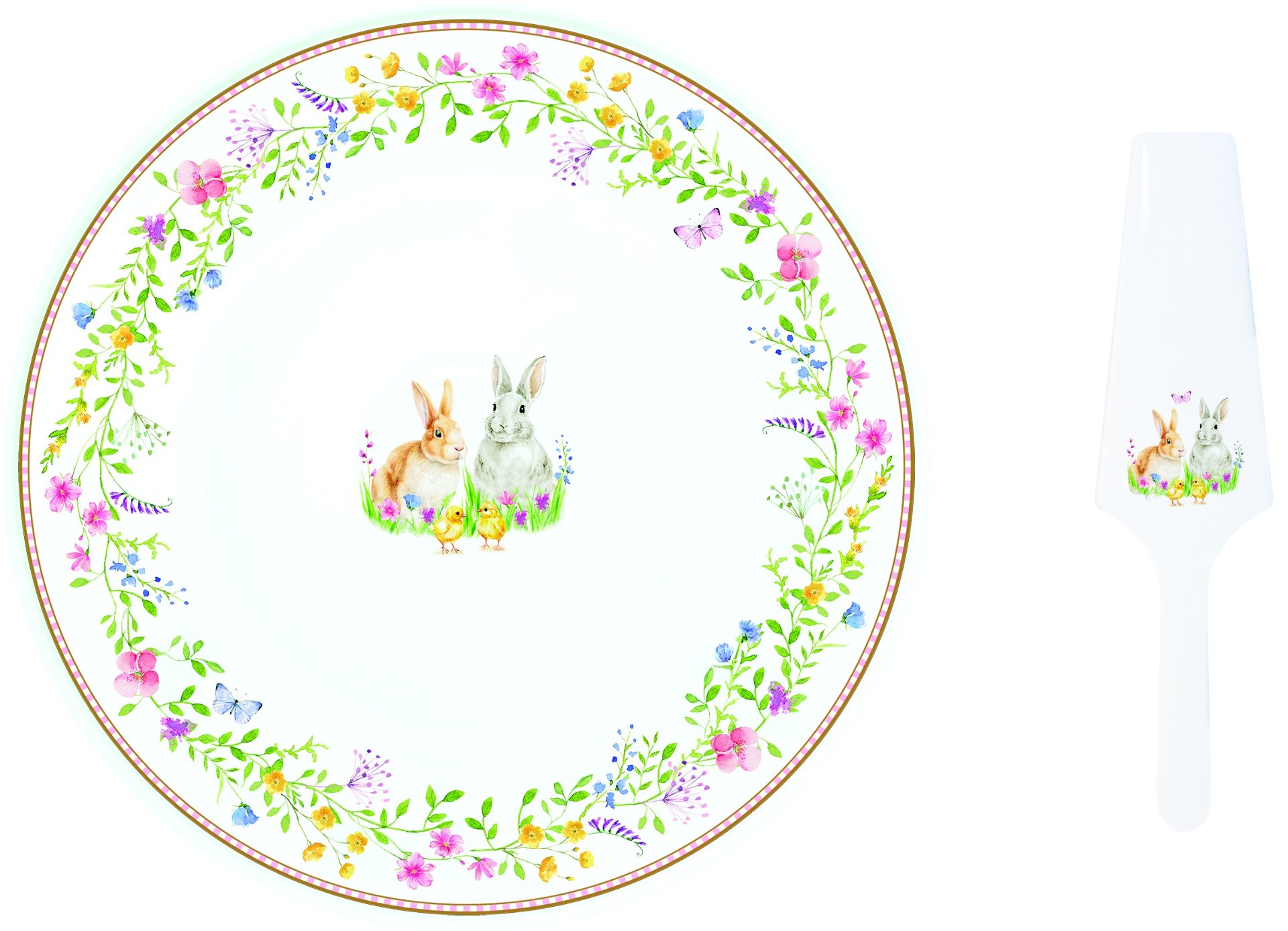 Easy Life Dortový talíř s dortovou lžící Happy Easter