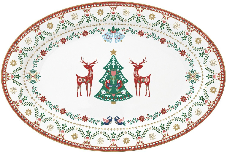 Easy Life Porcelánový servírovací talíř Christmas Folk