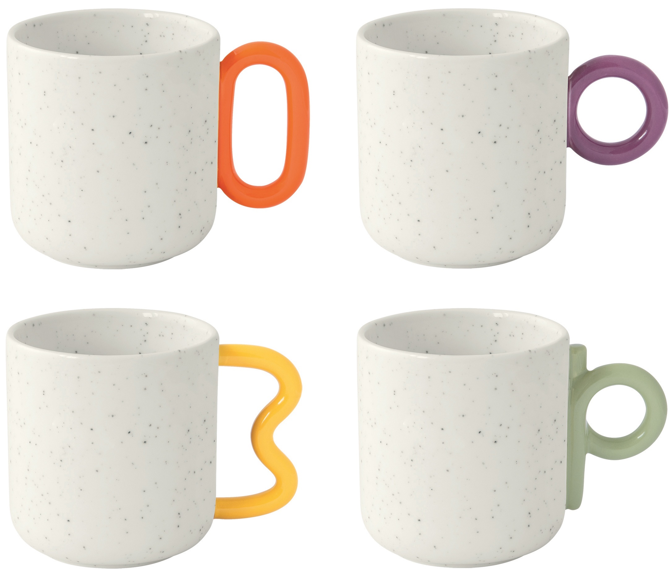 Easy Life Sada čtyř porcelánových hrnků Creative Coloured