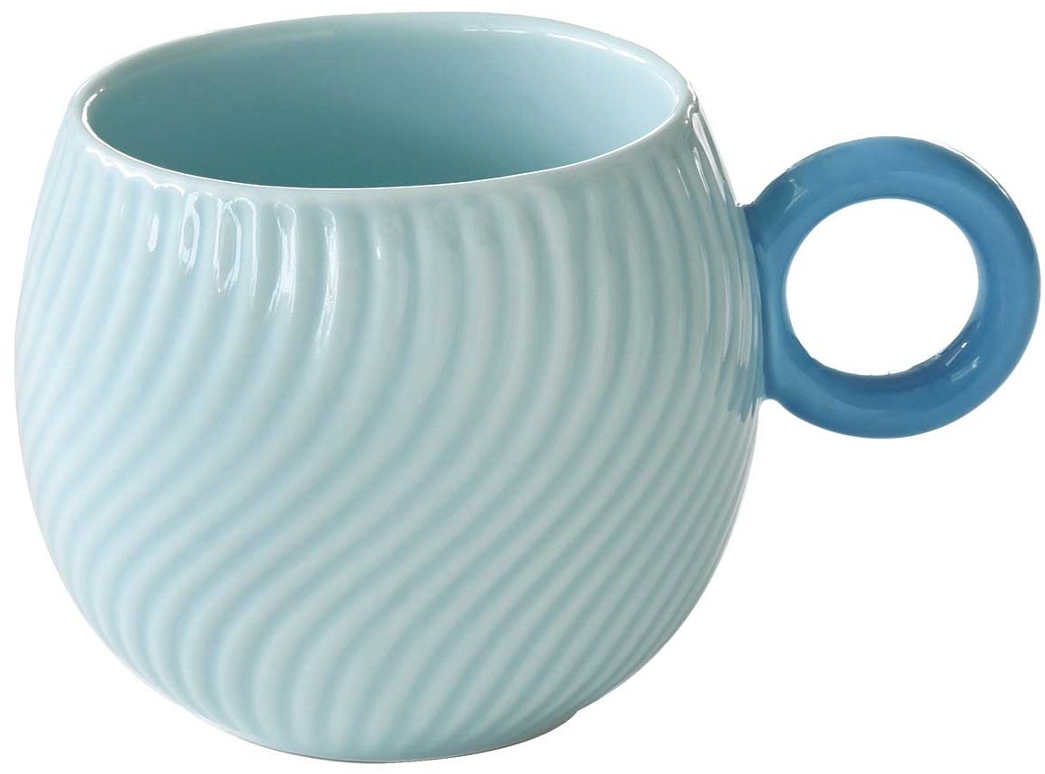Easy Life Porcelánový hrnek Wave Light Blue