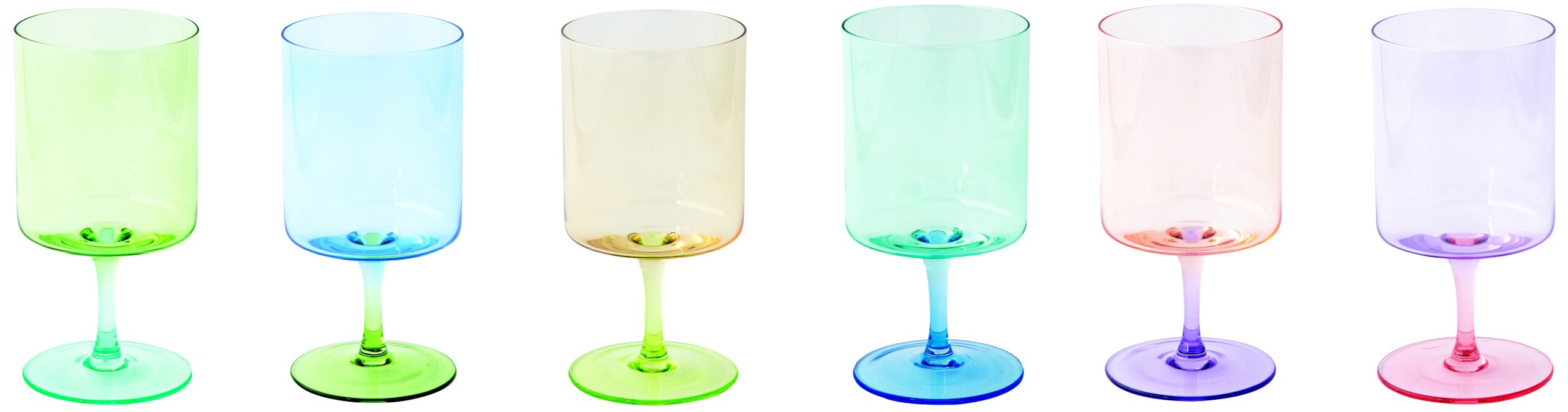 Easy Life Sada šesti duhových skleniček Rainbow na víno