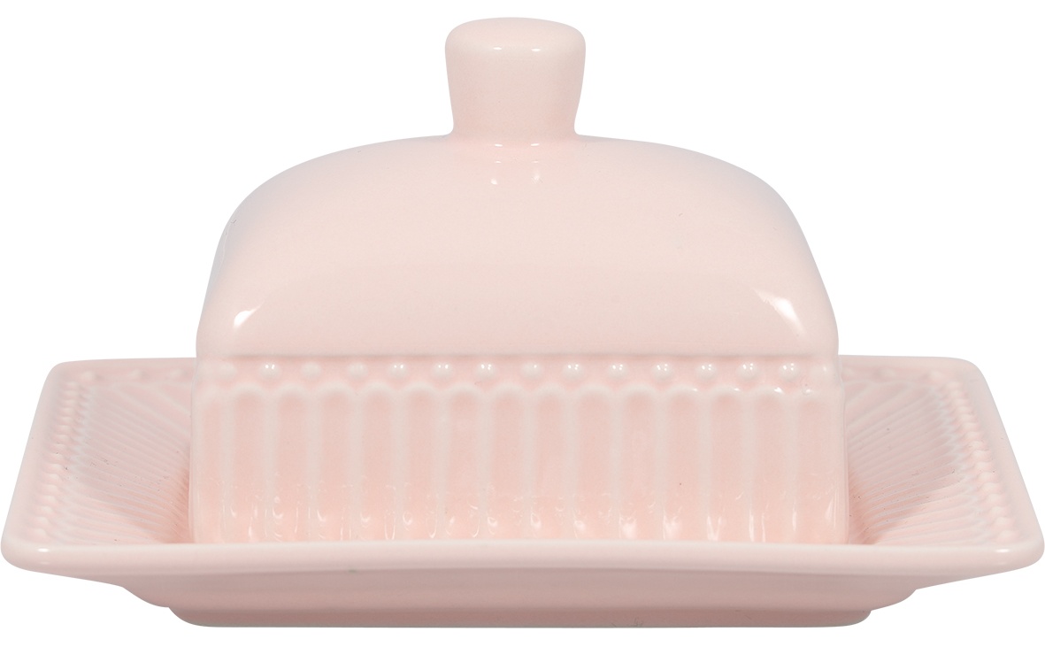 GreenGate Porcelánová dóza na máslo Alice Pale Pink malá