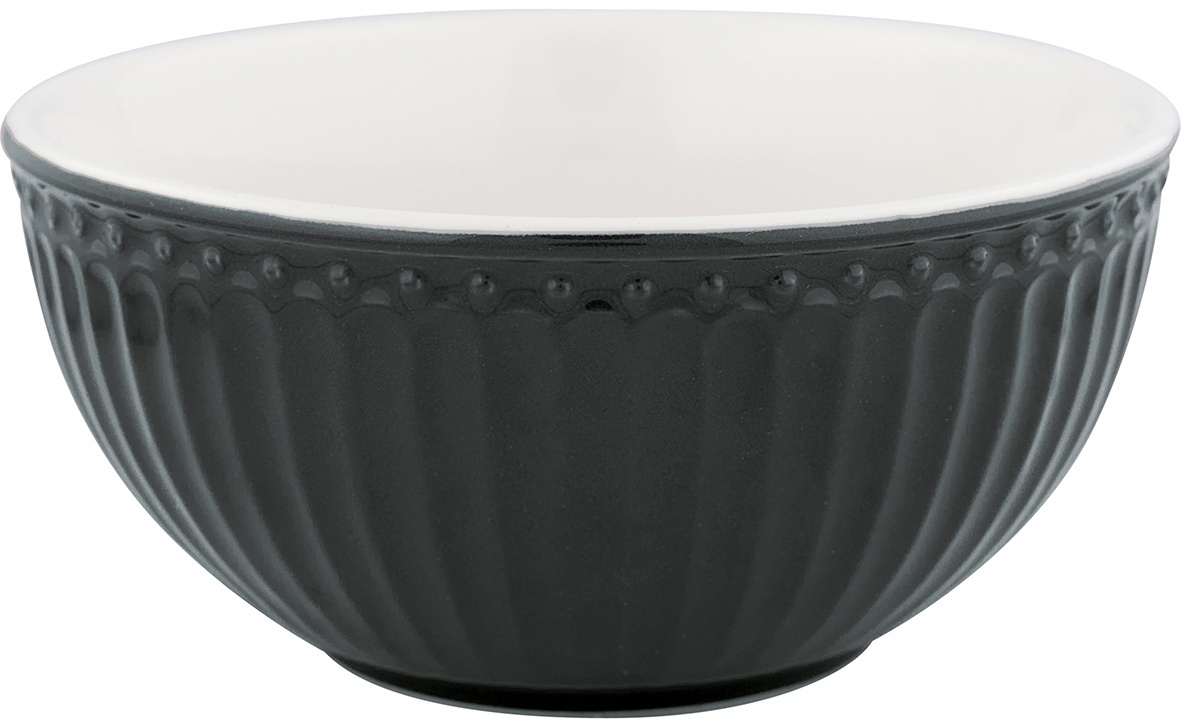 GreenGate Porcelánová miska Alice Dark Grey
