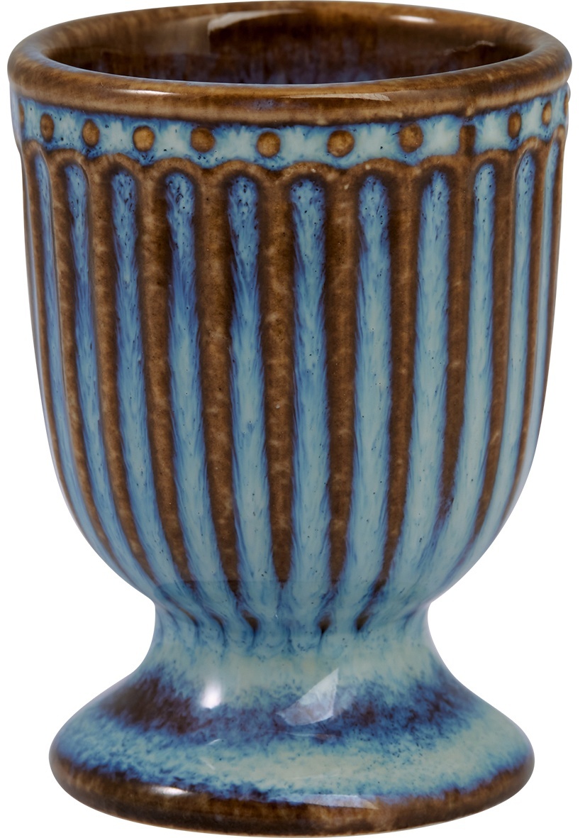 GreenGate Keramický kalíšek na vajíčko Alice Oyster Blue