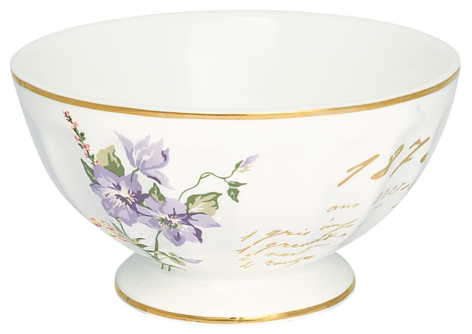 GreenGate Porcelánová miska na nožce Jacobe White
