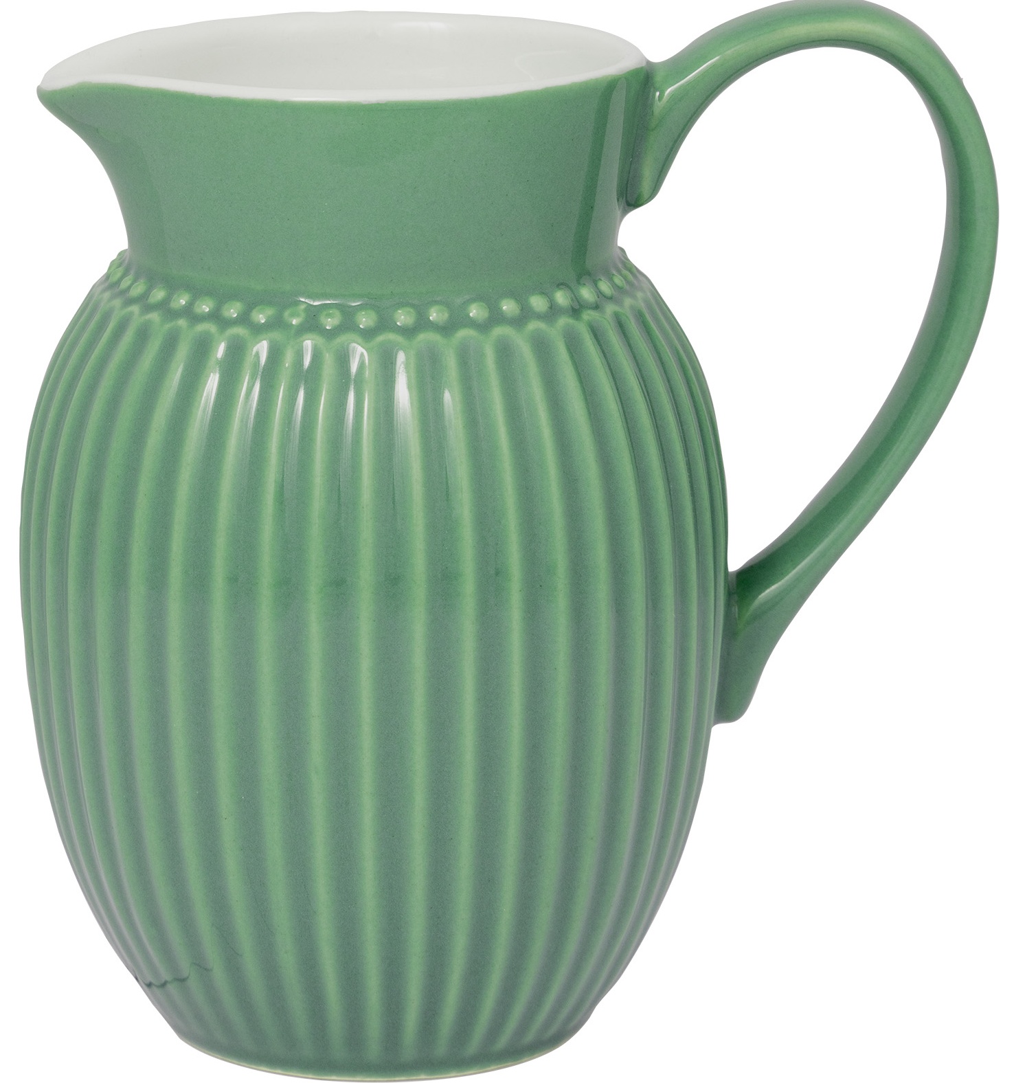 GreenGate Porcelánový džbán Alice Dusty Green malý