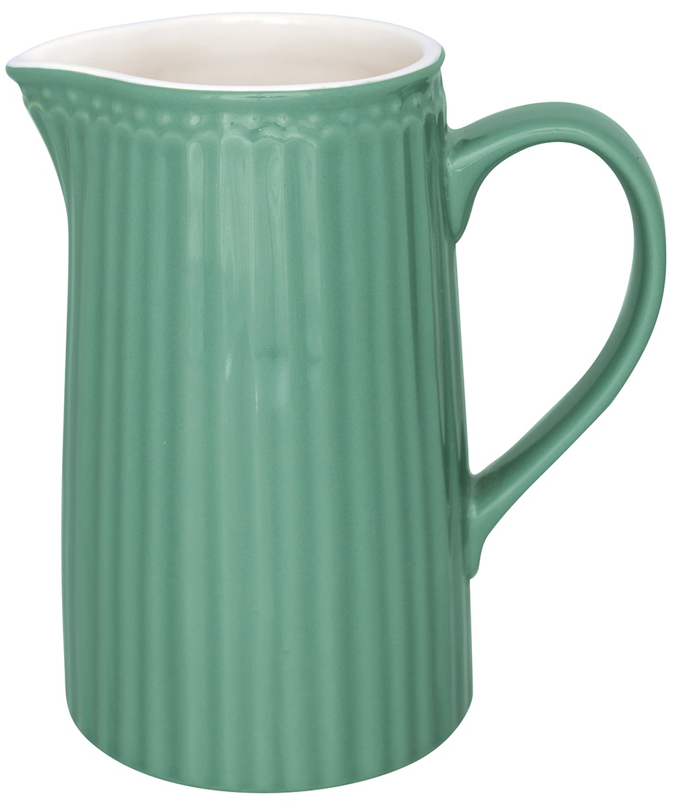 GreenGate Porcelánový džbán Alice Dusty Green