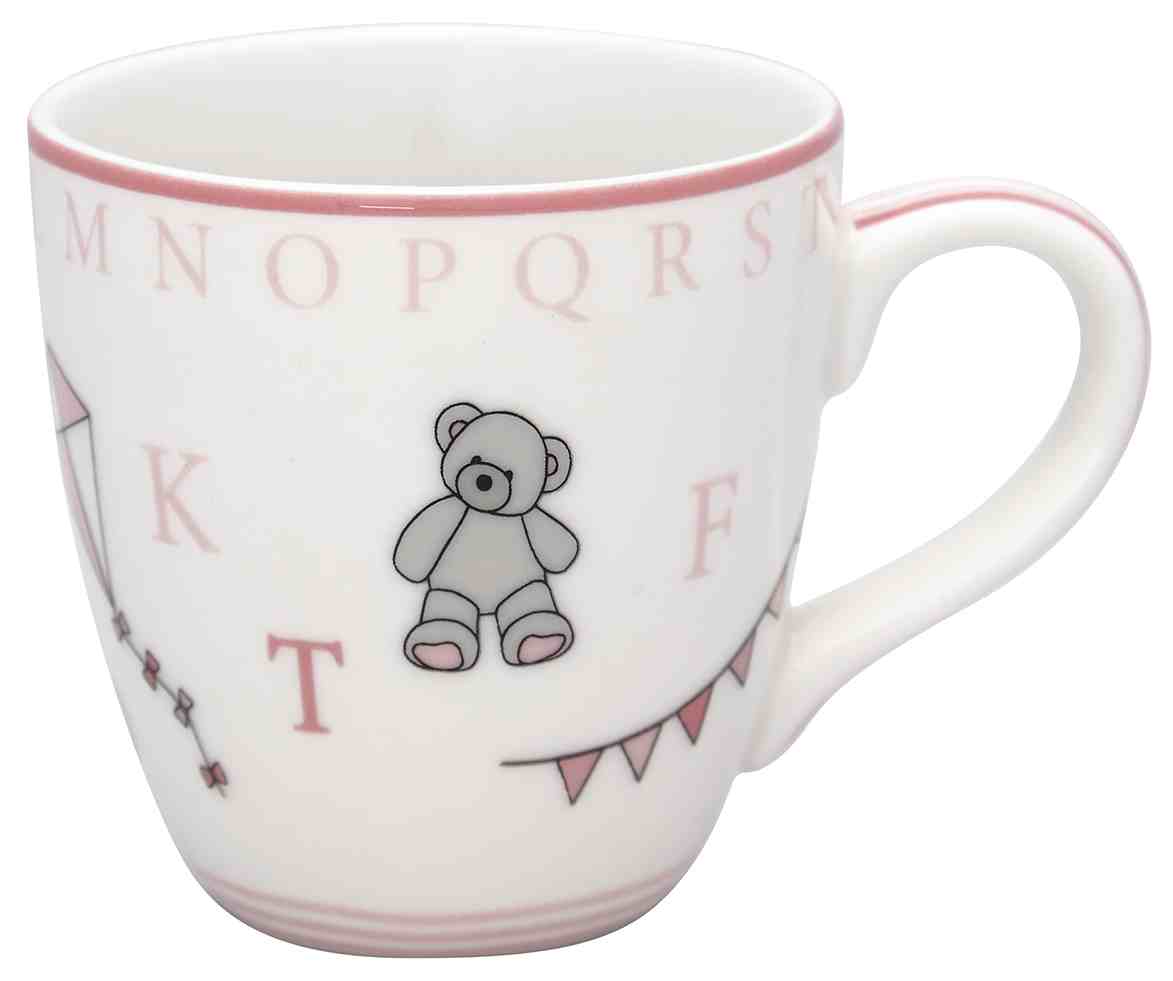 GreenGate Dětský porcelánový hrnek Charlie Pink