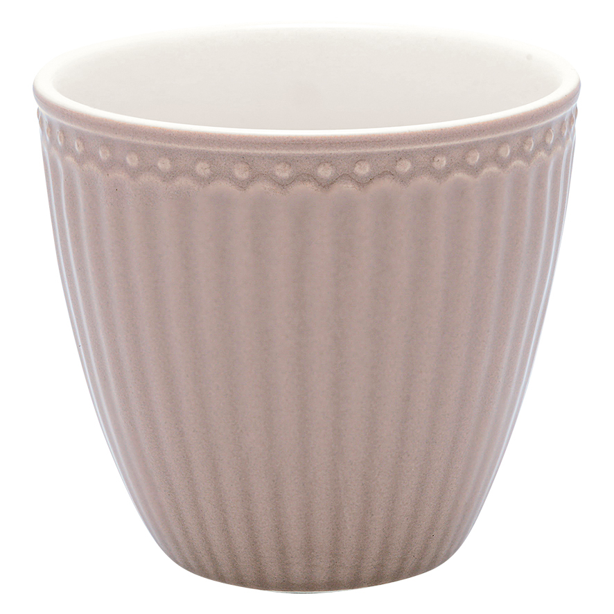 GreenGate Porcelánový hrnek na latté Alice Hazelnut Brown